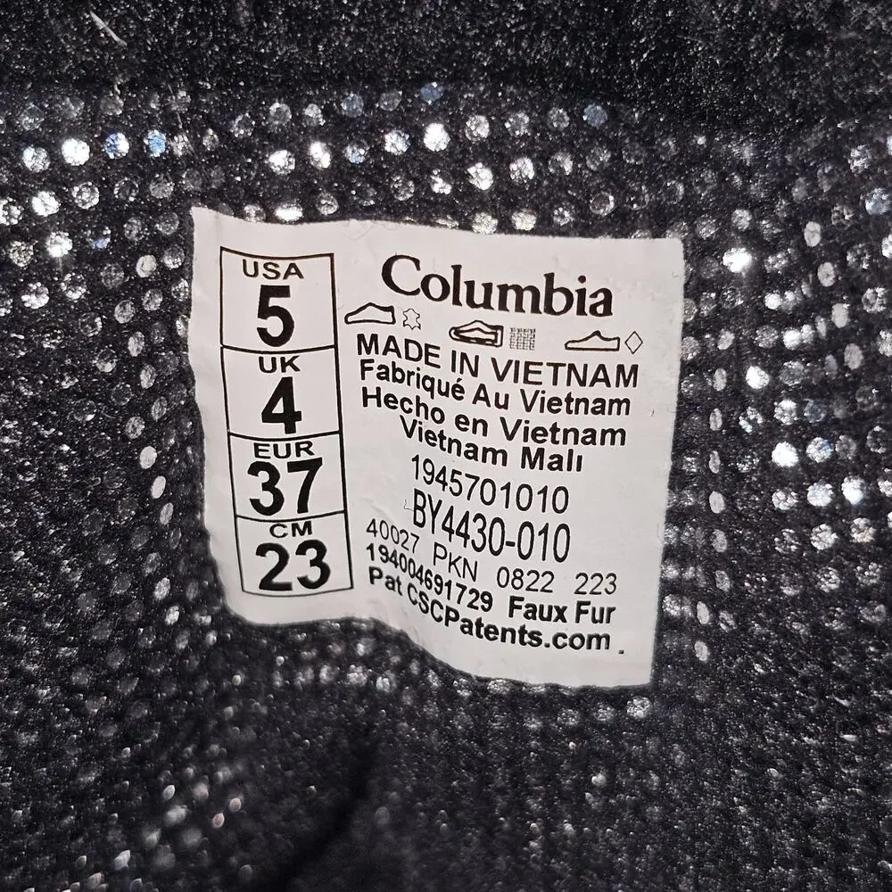 Columbia Bugaboot Celsius Kids Boots Size 5, 1945701010 Black